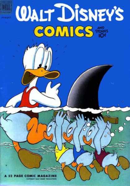 Walt Disney's Comics and Stories 143 - Disney - Donald Duck - Huey Dewey Louie - Shark Fin - Ocean