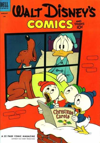 Walt Disney's Comics and Stories 148 - Dell Comic - Pluto - Donald Duck - Christmas Carols - Louie
