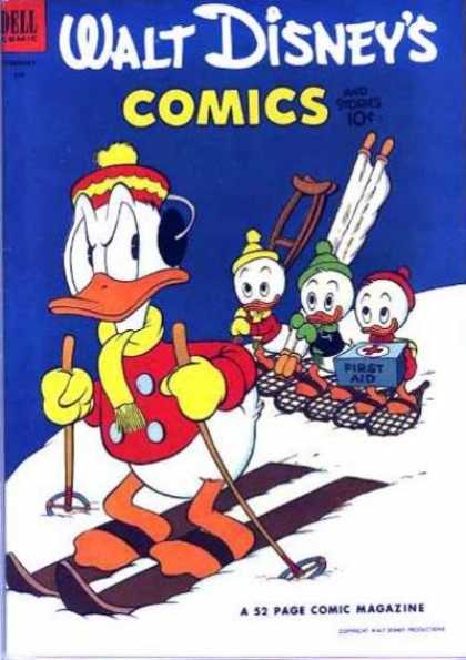 Walt Disney's Comics and Stories 149 - Donald Duck - Skiing - Skis - Snow - First Aid