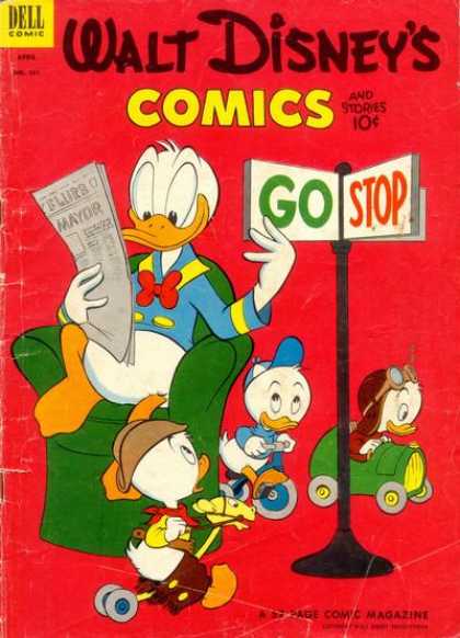 Walt Disney's Comics and Stories 151 - Go - Stop - Sign - Donald - Toy Car