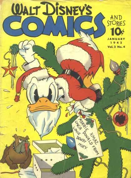 Walt Disney's Comics and Stories 16 - Donald Duck - Santa Claus Suit - Christmas Tree - Bull Dog - Louie Dewey U0026 Huey