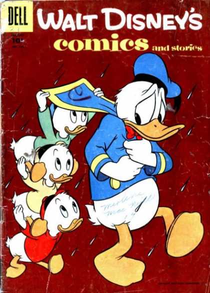 Walt Disney's Comics and Stories 184 - Raindrops - Ducks - Dell - Hats - Covered