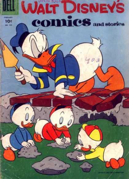 Walt Disney's Comics and Stories 185 - Donald Duck - Bricks - Trowel - Grass - Cement