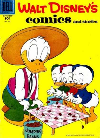 Walt Disney's Comics and Stories 204 - Dell - Daffy Duck - Huey Deweyand Louie - Jumping Beans - Sombrero