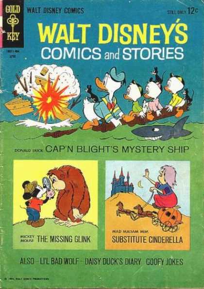 Walt Disney's Comics and Stories 283 - Gold Key - Capn Blights Mystery Ship - Daisy Duck Dairy - Mickey Mouse The Missing Glink - Lil Bad Wolf