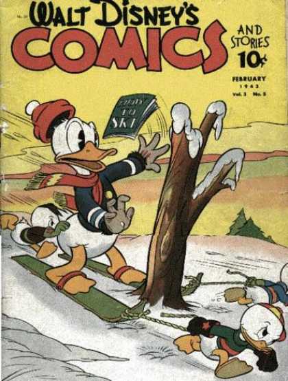 Walt Disney's Comics and Stories 29 - Donald Duck - Skiing - Crashing - Nephews - Learning To Ski