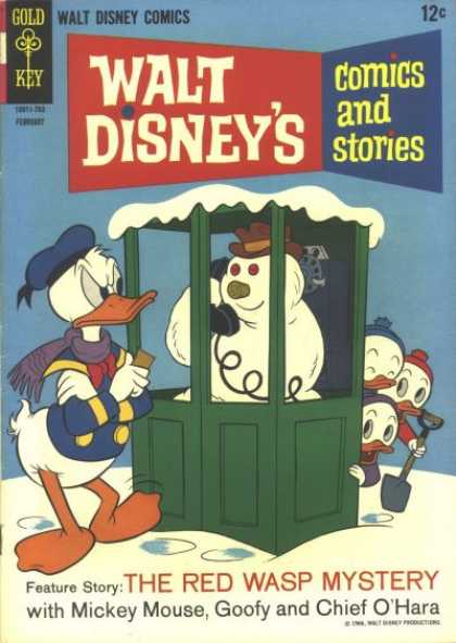 Walt Disney's Comics and Stories 317 - Telephone Booth - Donald Duck - Snow - Hat - Receiver
