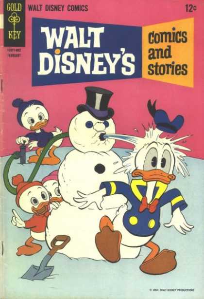 Walt Disney's Comics and Stories 329 - Gold Key - Ducks - Top Hat - Water - Snowman