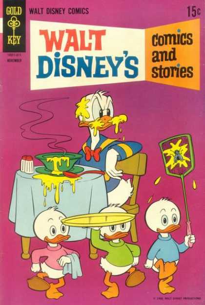 Walt Disney's Comics and Stories 338 - Three Bad Ducks - Swat Goes The Fly - Food For All Occasion - Services With A Smile - Dad Wearing Dinner