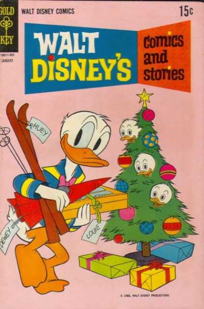 Walt Disney's Comics and Stories 340 - Skis - Christmas Tree - Ducks - Umbrella - Ornaments