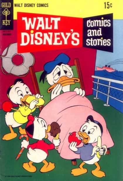 Walt Disney's Comics and Stories 350 - Donald Duck - Ship - Ocean - Eating - Sea Sick
