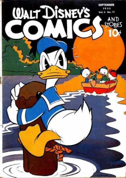 Walt Disney's Comics and Stories 36 - Daffy - Ducks - Floating - Boat - Mad