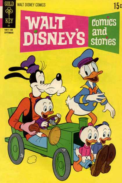 Walt Disney's Comics and Stories 372 - Donald Duck - Goofy - Green Car - Car Horn - Huey Dewey And Luey