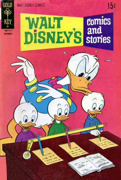 Walt Disney's Comics and Stories 374 - Donald Duck - Huey Dewey And Louie - Writing - Invention - Table