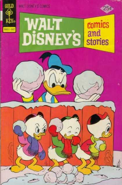 Walt Disney's Comics and Stories 413 - Gold Key - Donald Duck - Snowball - Fence - Snow