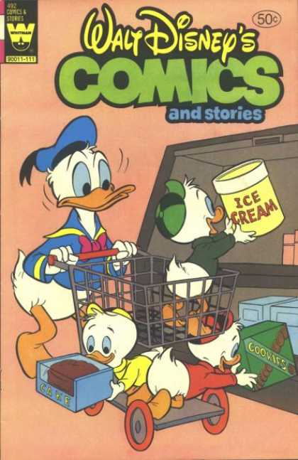 Walt Disney's Comics and Stories 492 - Ducks - Ice Cream - Carriage - Store - Cake