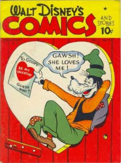Walt Disney's Comics and Stories 5 - Walt Disney Comics - Goofy - Valentine - Love - Heart