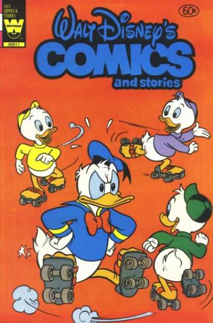 Walt Disney's Comics and Stories 502 - Donald Duck - Nephews - Roller Skates - Purple Outfit - Yellow Outfit