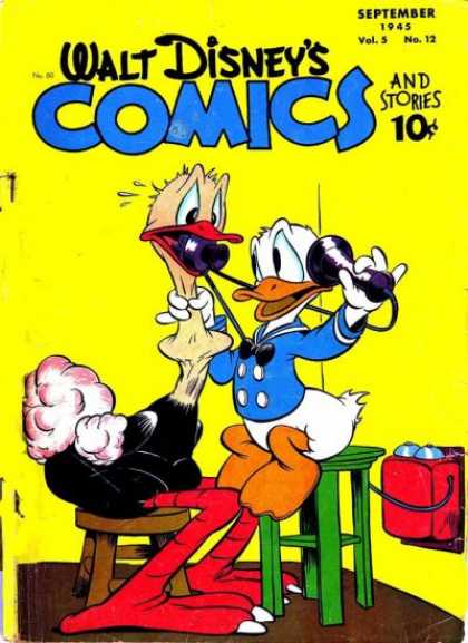 Walt Disney's Comics and Stories 60 - Osterich - Telephone - Donald Duck - Call - Stool