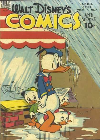 Walt Disney's Comics and Stories 91 - Donald Duck - Water - Rain - Nephews - Newspaper