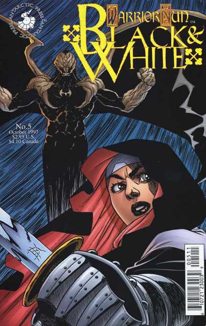 Warrior Nun: Black & White 5 - Monster - Bat Sign - Vampire - Woman - Red Scarf