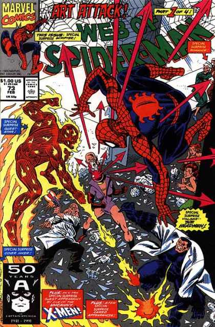Web of Spider-Man 73 - Tingly Senses - Burnt Spider - Singed Web - Everyone Hates Spiders - Arrowed Spider