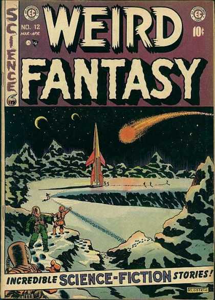 Weird Fantasy 12 - Science Fiction - Astronauts - Spaceship - Comet - Alien Landscape - Al Feldstein