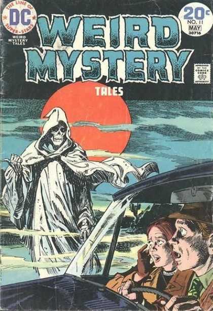 Weird Mystery Tales 11 - Mystery Comics - Mystery Tales - May Issue - Couple In Car With Grim Reaper Looking On - Couple In A Car - Luis Dominguez