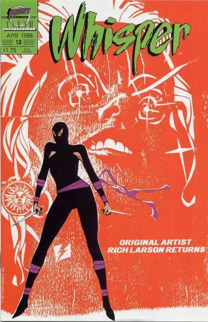 Whisper 12 - Rich Larson - Orange Face - Black Outfit On Girl - Sun - Angry Girl