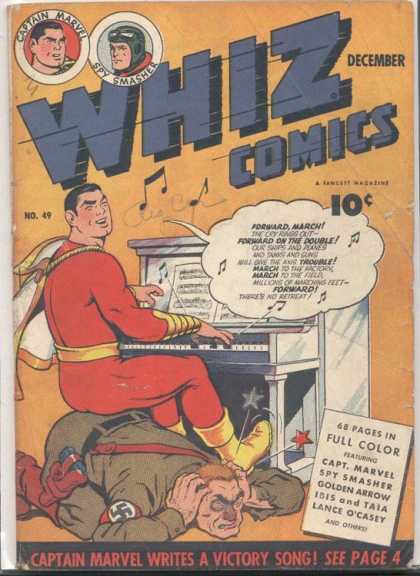 Whiz Comics 49 - Piano - Captain Marvel - Spy Smasher - Musical Notes U0026 Lyrics - Nazi - Clarence Beck