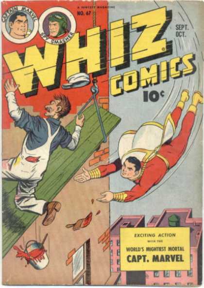 Whiz Comics 67 - Captain Marvel - Spy Smasher - Painter - Worlds Mightiest Mortal - Tall Buildings