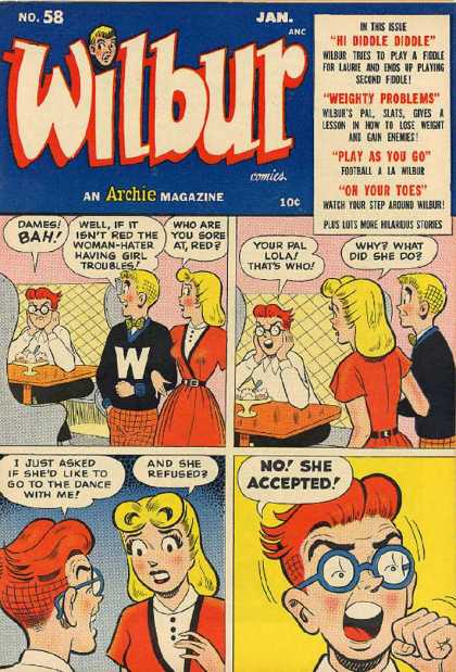 Wilbur 58 - Hi Diddle Diddle - Weighty Problems - Plat As You Go - On Your Toes - An Archie Magazine
