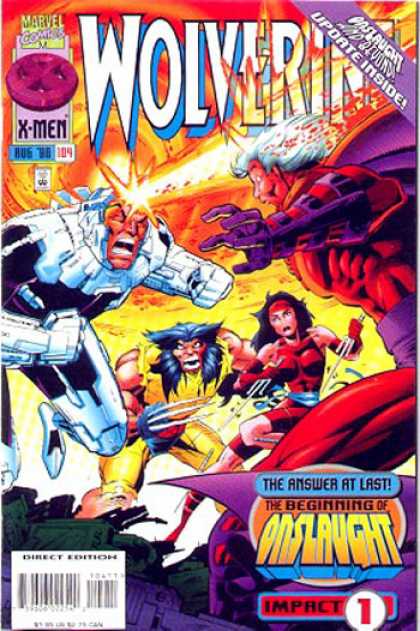 Wolverine 104 - Marvel Comics - Beginning Of Onslaught - Impact - Destruction - Blood