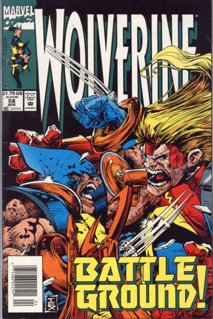 Wolverine 68 - Marvel Comics - Battlegrounds - Yellow - Blue - Red - Mark Texeira
