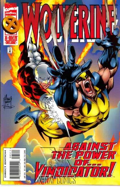 Wolverine 95 - Vindicator - Falling - Flames - Blue Gloves - Power - Adam Kubert