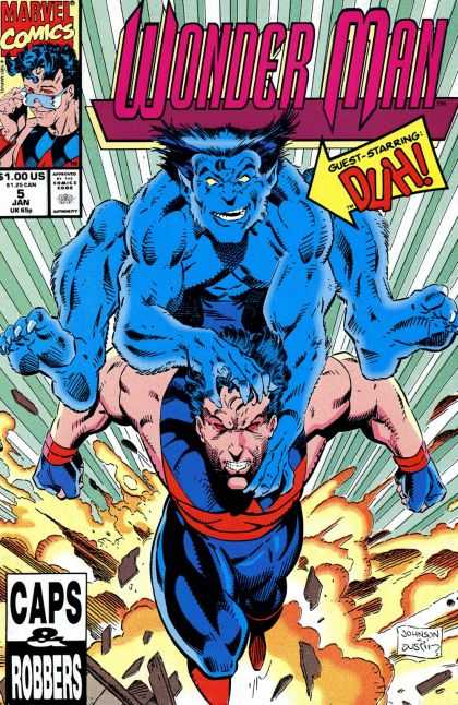 Wonder Man 5 - Marvel Comics - Comics Code - Guest-startingduh - Caps And Robbers - Blue Mutant - Terry Austin