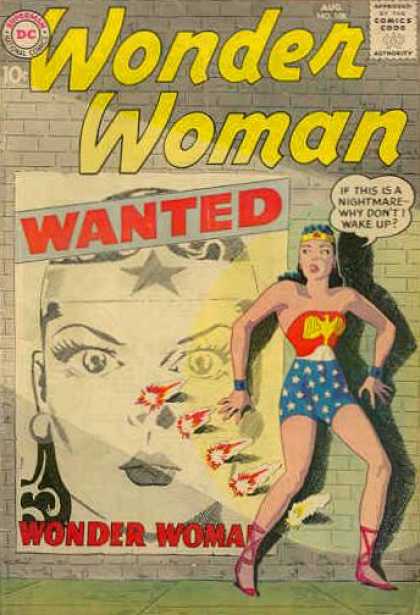 Wonder Woman 108 - Wanted Poster - Gunfire - Superhero - Brick Wall - Nightmare - Ross Andru