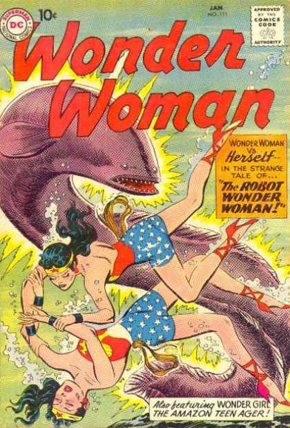 Wonder Woman 111 - Underwater - Electric Eel - The Robot Wonder Woman - Wonder Girl - Struggle - Ross Andru