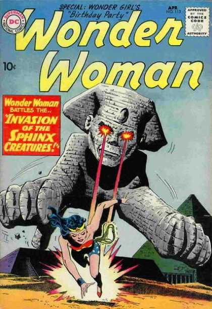 Wonder Woman 113 - Comics Code - Costume - Superwoman - Sphinx Creature - Pyramid - Ross Andru