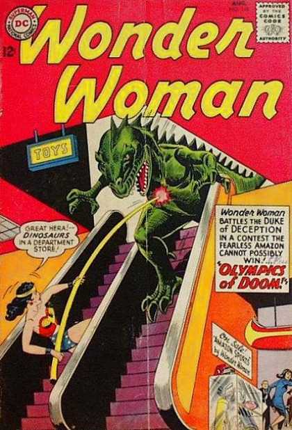 Wonder Woman 148 - Dinosaur - Escalator - Olympics Of Doom - Department Store - Duke Of Deception - Ross Andru