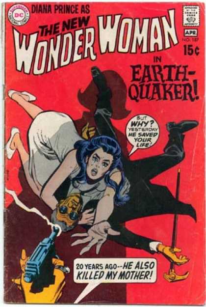 Wonder Woman 187 - Earth-quaker - Ominous Shadow - Smoking Gun - White Dress - Dead Man - Dick Giordano