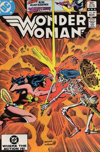 Wonder Woman 301 - Skeleton - Golden Bracelet - Fireball - Sword - Shield - Dick Giordano