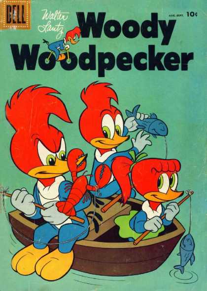 Woody Woodpecker 44 - Dell - Walter Lautz - Fish - Water - Boat