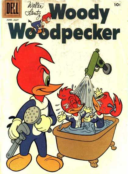 Woody Woodpecker 49 - Bathtub - Wrench - Showerhead - Water Gun - Water