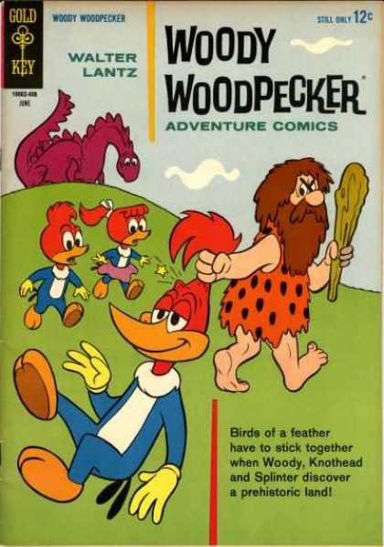 Dinasour - Gold Key - Walter Lantz - Adventure Comics - Prehistoric Land Woody Woodpecker 80 - Dinasour - Gold Key - Walter Lantz - Adventure Comics - Prehistoric Land