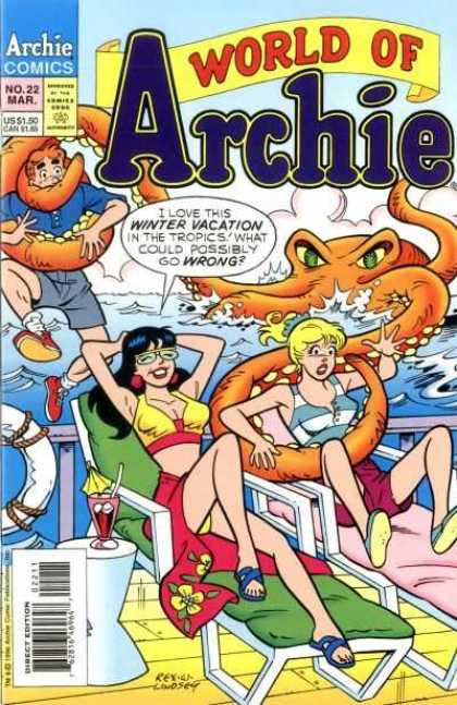World of Archie 22 - Vacation - No 22 Mar - Giant Octopus - Swim Suits - Sun Bathing