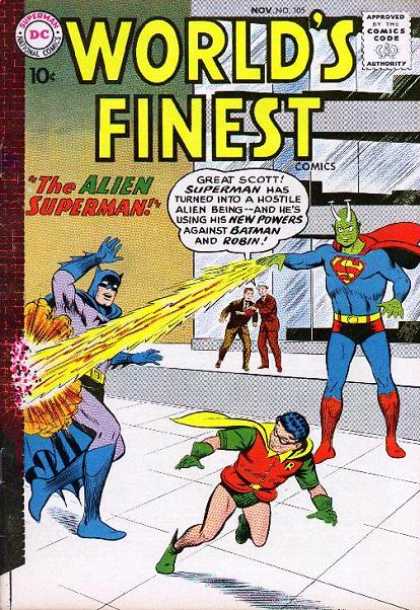World's Finest 105 - The Alien Superman - Batman - Robin - Worlds Finest Comics - Fire Power