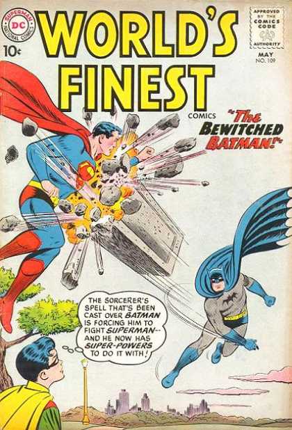 World's Finest 109 - Superman - Batman - Robin - Smashing Rocks - Super Powers