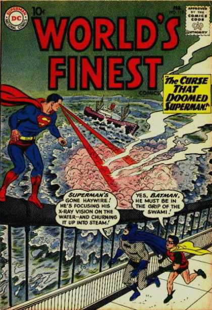 World's Finest 115 - The Curse That Doomed Superman - Batman - Robin - Ocean - Ship