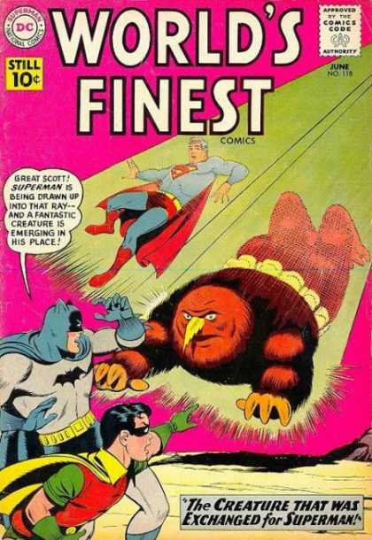 World's Finest 118 - Superman - Batman - Robin - Bird Creature - Flying
